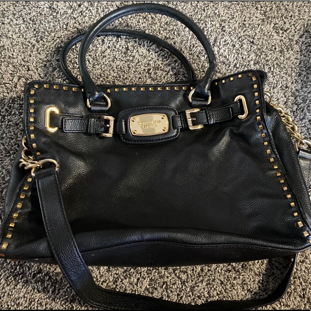 Michael Kors black leather tote